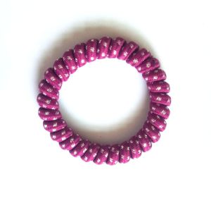 Polyester Yard with Glitter Decoration Telephone Cord Hairbands