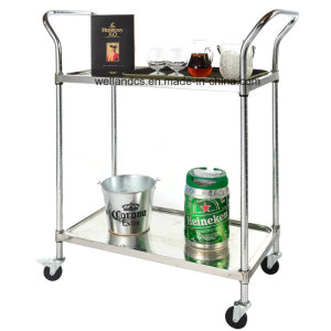 NSF Stainless Steel Wire Restaurant Serving Cart Trolley